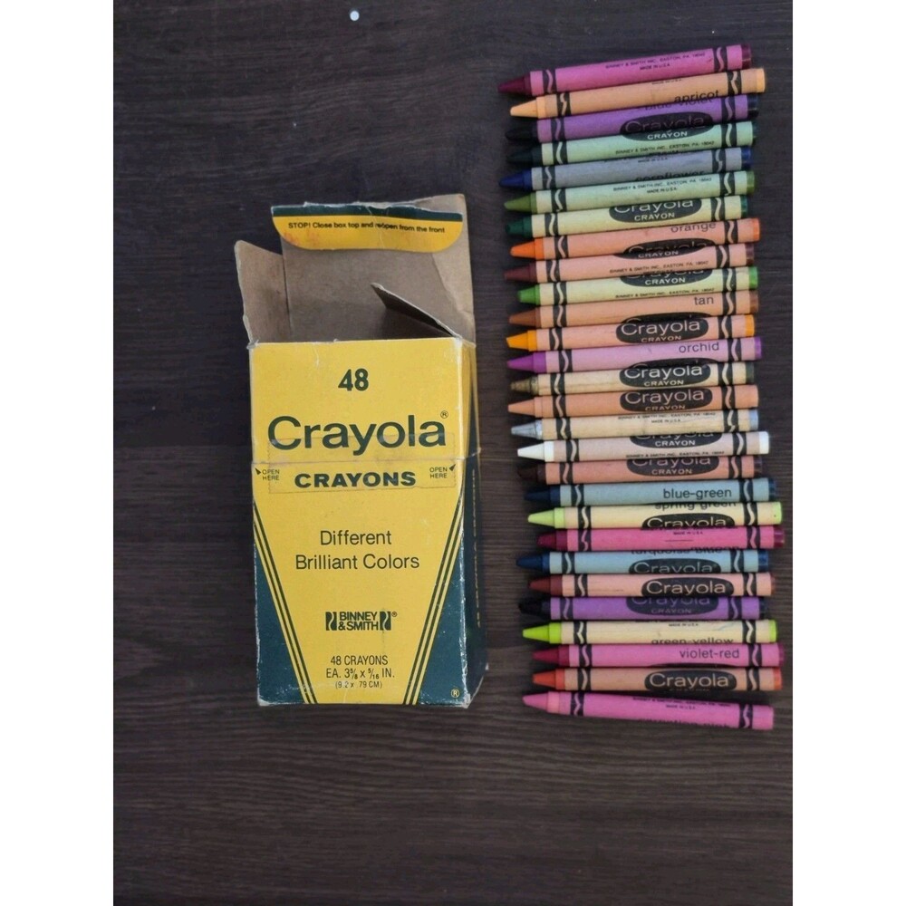 Vintage Rare Crayons Vtg Abinny & Smith With 28 Crayons